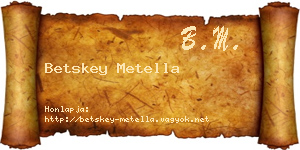 Betskey Metella névjegykártya